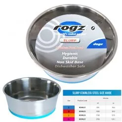 Rogz Bowl Stainless Steel Dog Large Blue 1700ml