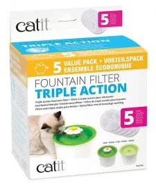Catit 2.0 Cat Senses Flower Water Fountain 3L Refill Catridges 5Pack 3 Catit 2.0 Cat Senses Flower Water Fountain 3L Refill Catridges 5Pack
