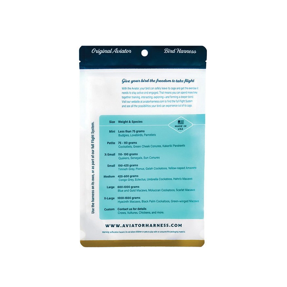 The Aviator Adjustable Safety Harness & Leash For Birds Black Mini 4 The Aviator Adjustable Safety Harness & Leash For Birds Black Mini - Image 2