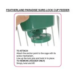 Featherland Paradise Sure-Lock Cup Bird Feeder Small 295ml 7 Featherland Paradise Sure-Lock Cup Bird Feeder Small 295ml -Bird Food Sales Store 96 26615 2