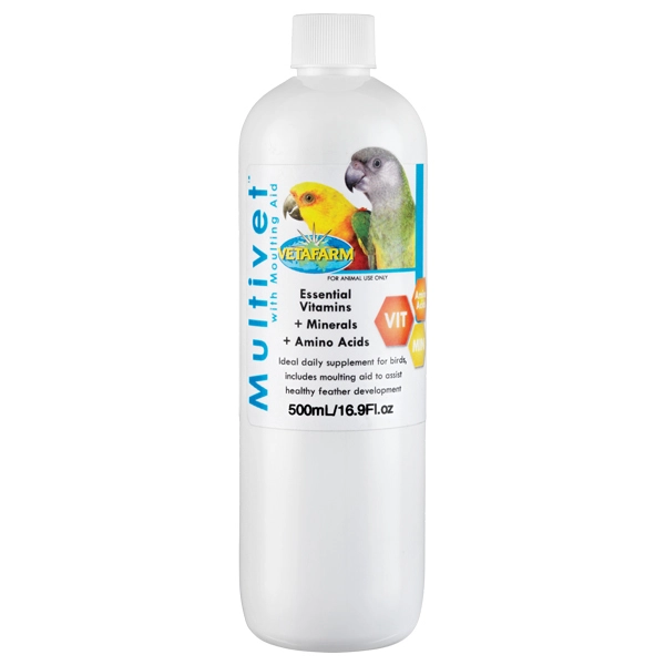 Vetafarm Multivet Liquid Vitamin Mineral Supplement Pet Bird 500ml 3 Vetafarm Multivet Liquid Vitamin Mineral Supplement Pet Bird 500ml