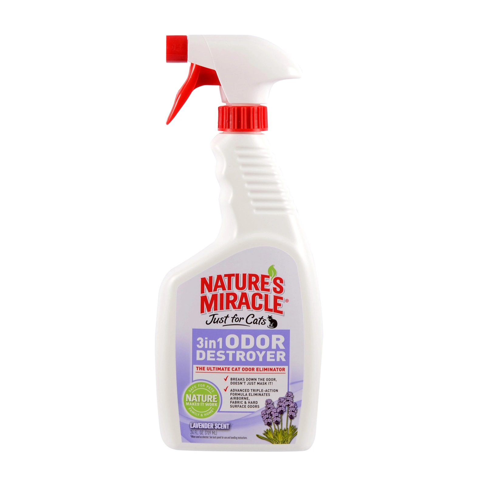Natures Miracle 3 In 1 Pet Odor Eliminator Destroyer For Cats Lavender Scent 709ml 3 Natures Miracle 3 In 1 Pet Odor Eliminator Destroyer For Cats Lavender Scent 709ml