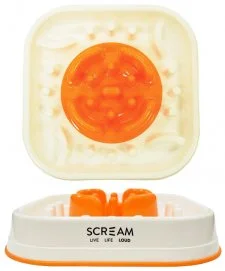 Scream Slow Feed Interactive Bowl 28x28x7cm Orange 3 Scream Slow Feed Interactive Bowl 28x28x7cm Orange